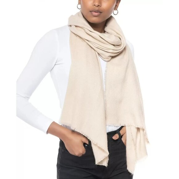 Inc International Concepts Two-Tone Shine Scarf / Wrap, Sand - Picture 2 of 9
